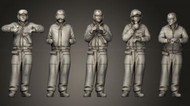 Military figurines tank crew usa 2 3d model